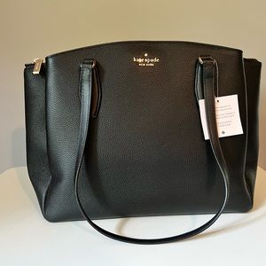 New with tags!  Black Kate Spade monet 3-compartment tote